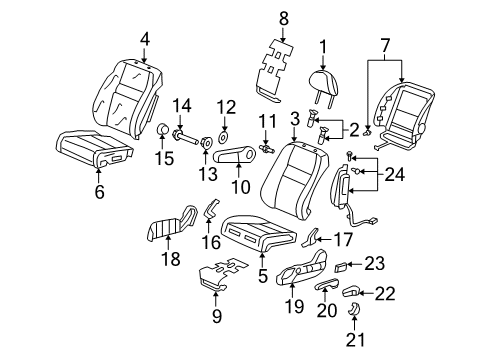 2007 Honda CR-V Heated Seats Cover, L. Reclining (Inner) *NH598L* (ATLAS GRAY) Diagram for 81648-SWA-A01ZA