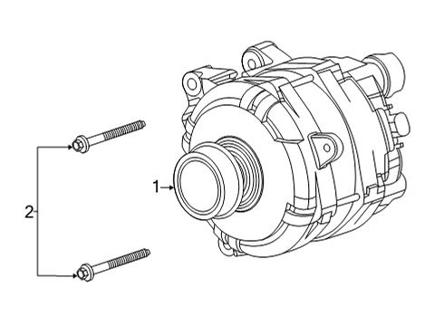 2022 Cadillac CT5 Alternator Alternator Diagram for 13546927