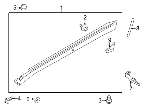 2019 Infiniti Q70L Exterior Trim - Pillars, Rocker & Floor Protector-Body Side Sill, LH Diagram for 76851-1A51A