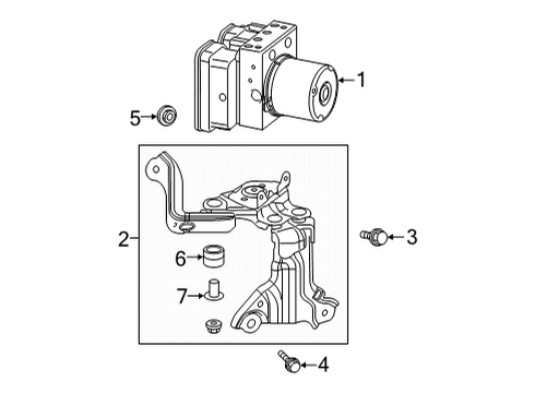 2022 Lexus NX250 ABS Components ACTUATOR ASSY, BRAKE Diagram for 44050-78320