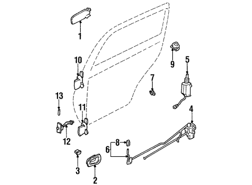 1996 Kia Sportage Rear Door Lock Assembly-Rear, Door, Rh Diagram for 0K01872310D