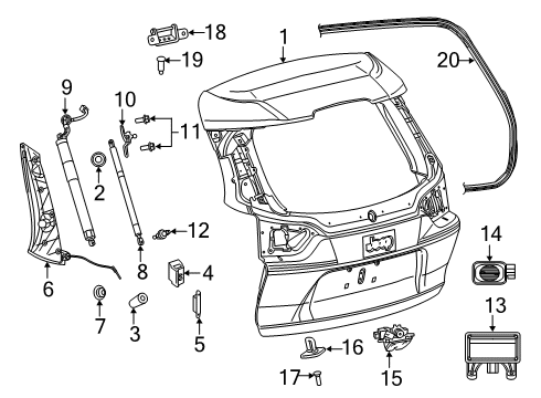 2021 Jeep Cherokee Lift Gate Switch-LIFTGATE Diagram for 68164105AA