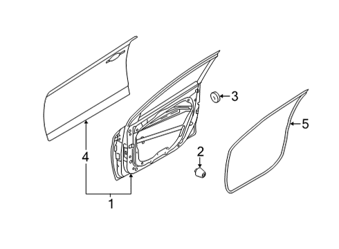 2021 Hyundai Elantra Door & Components W/STRIP Assembly-FR Dr Side LH Diagram for 82130-AA000