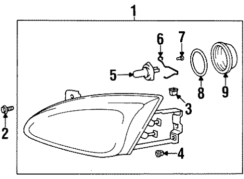 1999 Hyundai Elantra Bulbs Gasket-Headlamp Dust Cap Diagram for 92193-37000