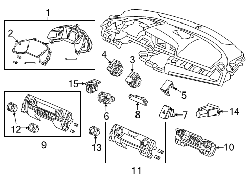 2019 Honda Civic Cluster & Switches, Instrument Panel Knob Dia*NH1015L* Diagram for 79601-TBA-X51ZB