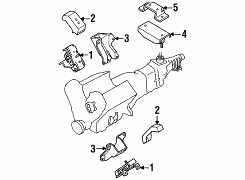 2002 Isuzu Rodeo Engine & Trans Mounting Foot, R. Engine Diagram for 8-97146-072-0