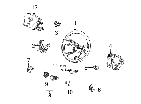 2004 Acura TL Cruise Control System Cover, Body (Graphite Black) Diagram for 78518-SEP-A01ZA