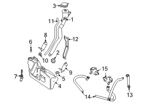 2008 BMW 750Li Wiper & Washer Components Bracket, Wash Water Container Diagram for 61667019548