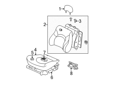 2001 Hyundai Sonata Front Seat Components Front Seat Cushion Cover, Left Diagram for 88160-38000-GBN