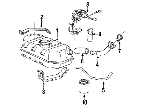 1994 GMC Jimmy Senders Fuel Sender Assembly Diagram for 19179422