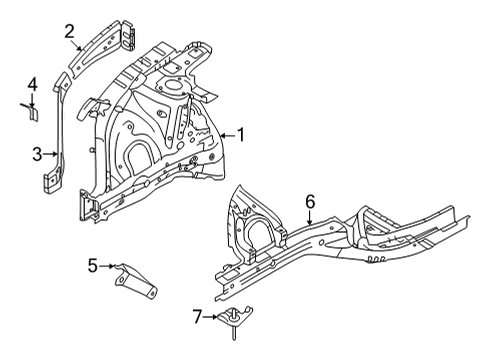 2022 Hyundai Tucson Inner Components - Fender Bolt Diagram for 11685-06200