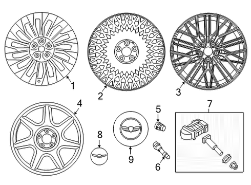 2021 Genesis G90 Wheels Aluminium Wheel Assembly Diagram for 52910-3N900