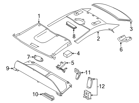 2019 BMW 430i Interior Trim - Retractable Top Roofliner, Roof Shell, Rear Diagram for 54377128742