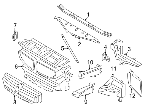 2016 BMW M6 Gran Coupe Radiator Support Cover Right Diagram for 51647237494
