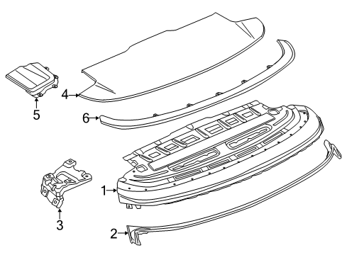 2020 BMW 430i Stowage Compartment Fastening Kit, Converter.-Top Compartment Lid Diagram for 54377150659