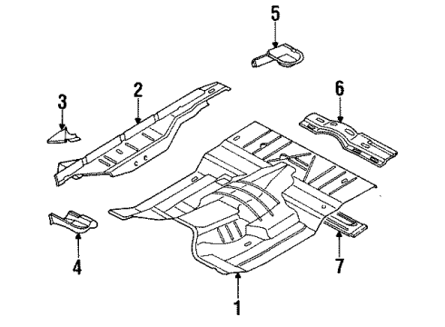 2002 Dodge Ram 2500 Cab - Floor Panel-Center Floor Diagram for 55275273AC