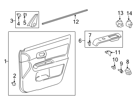 2011 Scion xB Front Door Corner Cover Diagram for 67492-12550