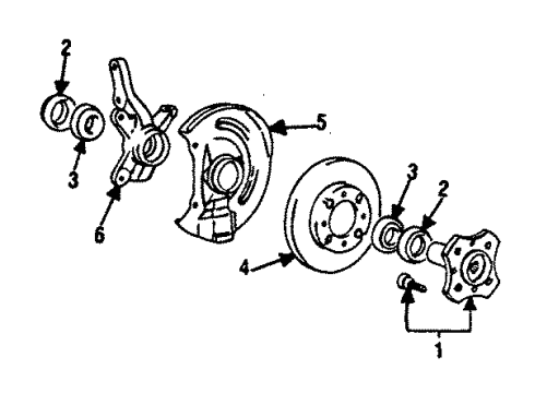 1986 Mitsubishi Mirage Front Brakes Seal and Boot Kit Diagram for MB277543