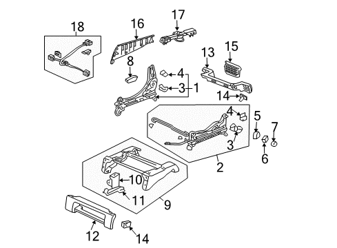 2005 Honda Pilot Tracks & Components Cap, Slide Adjuster End Diagram for 81271-S0A-J02