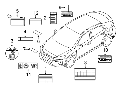 2019 Hyundai Ioniq Information Labels Label-Battery Module Diagram for 375194R000