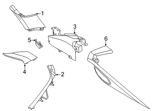 2021 BMW X6 Interior Trim - Quarter Panels COVER COLUMN C RIGHT Diagram for 51437949840