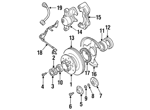 2000 Isuzu Amigo Front Brakes Brake Pad Kit, Front Caliper Disk Diagram for 8-97287-263-0