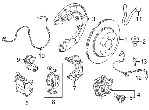 2019 BMW 530i Brake Components Repair Kit Brake Pads Diagram for 34116883469