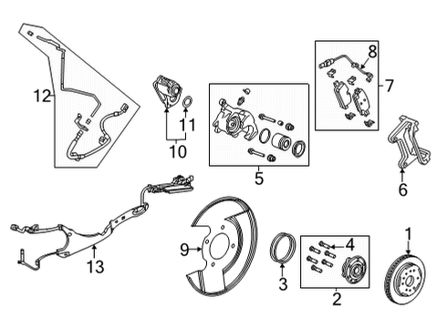 2022 Chevrolet Tahoe Parking Brake Rear Speed Sensor Diagram for 84901803