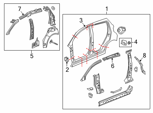 2022 Chevrolet Spark Uniside Tail Lamp Pocket Diagram for 95330362