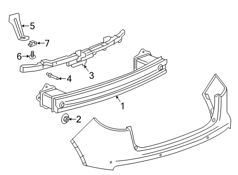 2017 Buick Envision Rear Bumper Impact Bar Diagram for 13392400