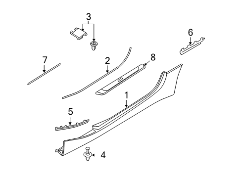 2007 BMW Z4 Exterior Trim - Pillars, Rocker & Floor Joint Seal Diagram for 51337016643