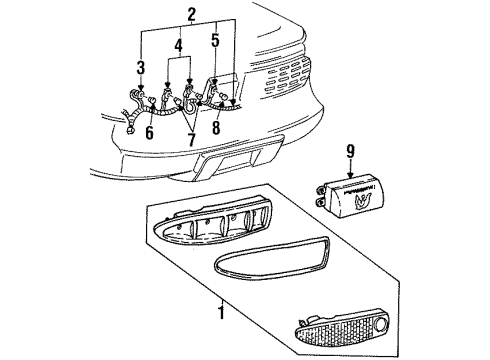 1998 Pontiac Firebird Combination Lamps Lamp Asm-Tail Diagram for 10431948