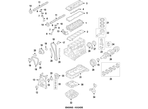 1995 Nissan Altima Engine Parts, Mounts, Cylinder Head & Valves, Camshaft & Timing, Oil Pan, Oil Pump, Crankshaft & Bearings, Pistons, Rings & Bearings Engine Mounting Insulator , Front Diagram for 11210-1E803