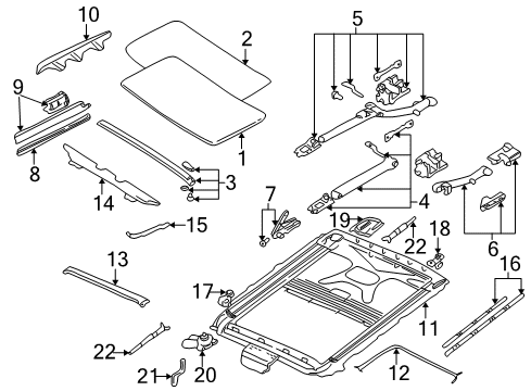 2000 BMW 528i Sunroof Pipe Clamp Diagram for 54128204659