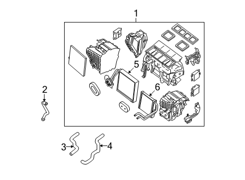 2009 Nissan Altima HVAC Case Hose-Heater, Outlet Diagram for 92410-JA10A