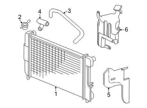 1999 Dodge Dakota Radiator & Components Engine Cooling Radiator Diagram for 52029251AE