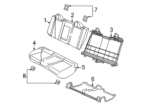 2010 Chrysler Sebring Rear Seat Components Seat Cushion Foam Diagram for 68024923AA