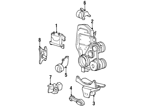 1998 Oldsmobile Achieva Engine & Trans Mounting Bracket Asm-Engine Mount Strut Diagram for 22587448