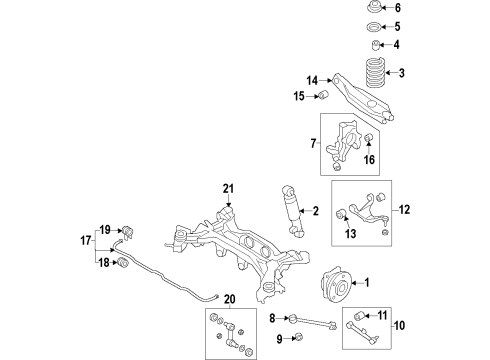 2014 Hyundai Santa Fe Rear Suspension Components, Lower Control Arm, Upper Control Arm, Stabilizer Bar Spring-Rear Diagram for 55350-B8560