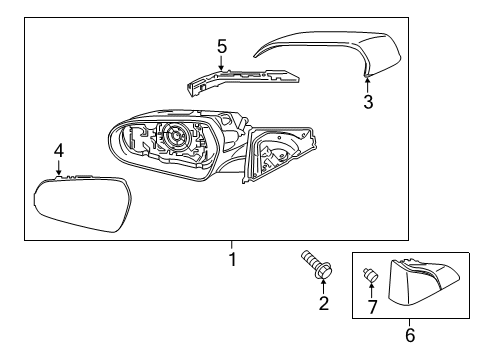 2020 Hyundai Veloster Outside Mirrors Mirror Assembly-Outside Rear View, RH Diagram for 87620-J3360