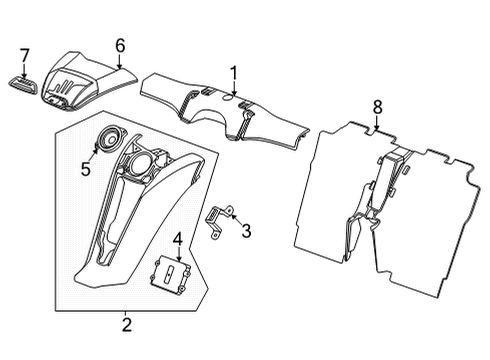 2021 Chevrolet Corvette Interior Trim - Rear Body Closure Panel Diagram for 84243951