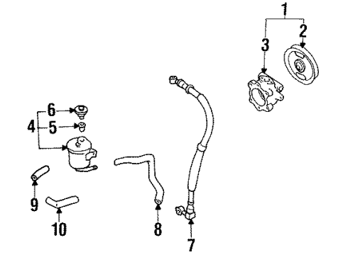 1992 Nissan Stanza P/S Pump & Hoses, Steering Gear & Linkage Hose-Return, Power Steering Diagram for 49725-65E05