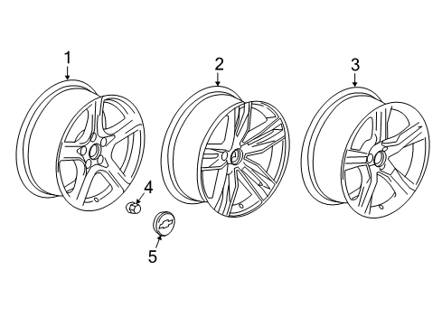 2018 Chevrolet Camaro Wheels Wheel Diagram for 22998075