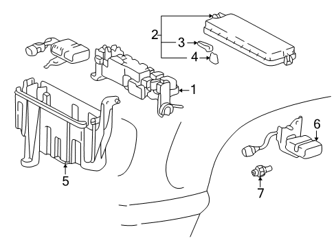 2002 Toyota Tundra Electrical Components Relay Box Diagram for 82741-0C010