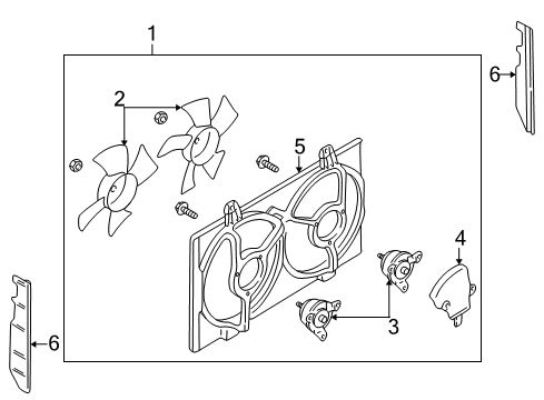 2000 Infiniti I30 Cooling System, Radiator, Water Pump, Cooling Fan Motor & Fan Assy-With Shroud Diagram for 21481-2Y900