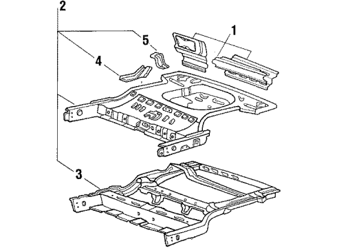 1987 Hyundai Excel Rear Body Panel Complete-Rear Floor Diagram for 65500-21121
