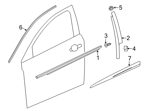 2016 Chevrolet Cruze Exterior Trim - Front Door Belt Molding Diagram for 84180438