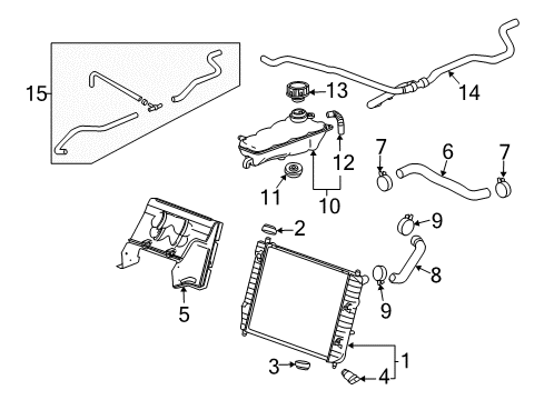 2011 Chevrolet Corvette Radiator & Components Inlet Hose Diagram for 10305352