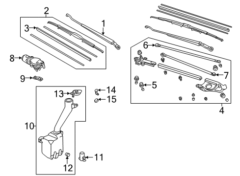 1998 Honda Civic Wiper & Washer Components Motor, Front Wiper (Ka) Diagram for 76505-S00-A01