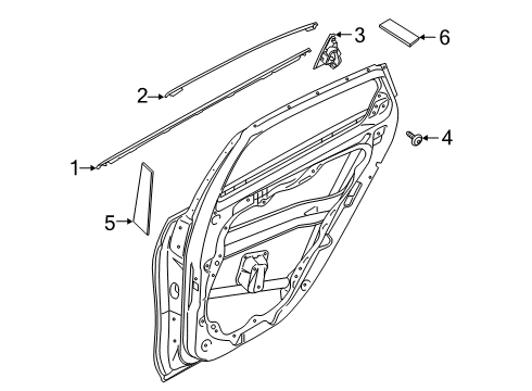 2020 Kia Forte Exterior Trim - Rear Door W/STRIP Assembly-Rr Dr B Diagram for 83220M6000